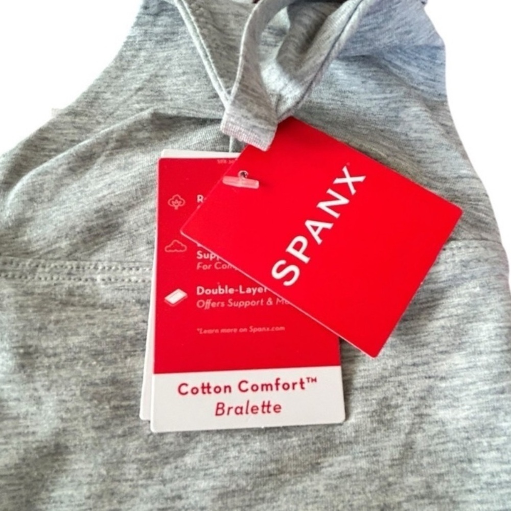 Lot of 4 SPANX Cotton Comfort Bralettes Heather Gray 30048R Extra Small NWT - Picture 5 of 5